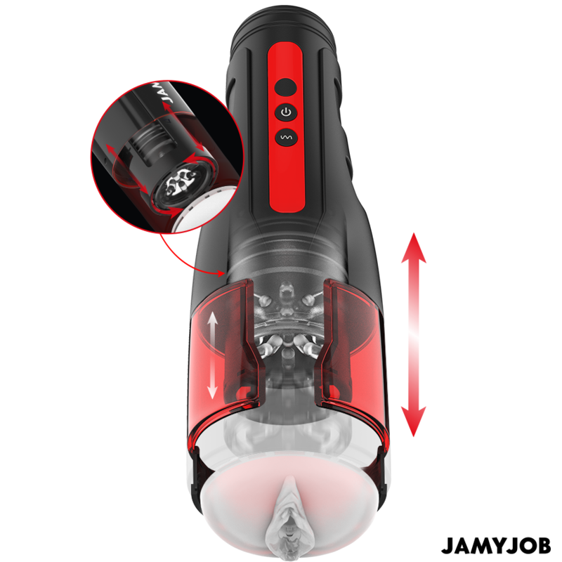Masturbatori Uomo JamyJob Cyclone Vagina Nero/Rosso