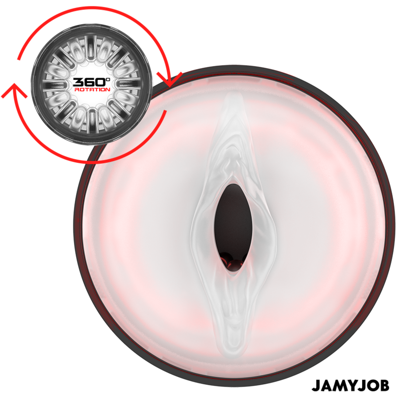 Masturbatori Uomo JamyJob Cyclone Vagina Nero/Rosso