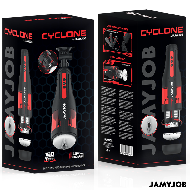 Masturbatori Uomo JamyJob Cyclone Vagina Nero/Rosso