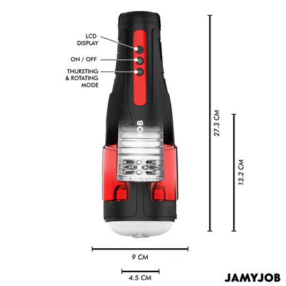 Masturbatori Uomo JamyJob Cyclone Vagina Nero/Rosso