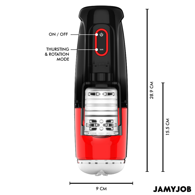 Masturbatori Uomo JamyJob Storm Vagina Nero/Rosso