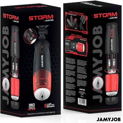 Masturbatori Uomo JamyJob Storm Vagina Nero/Rosso
