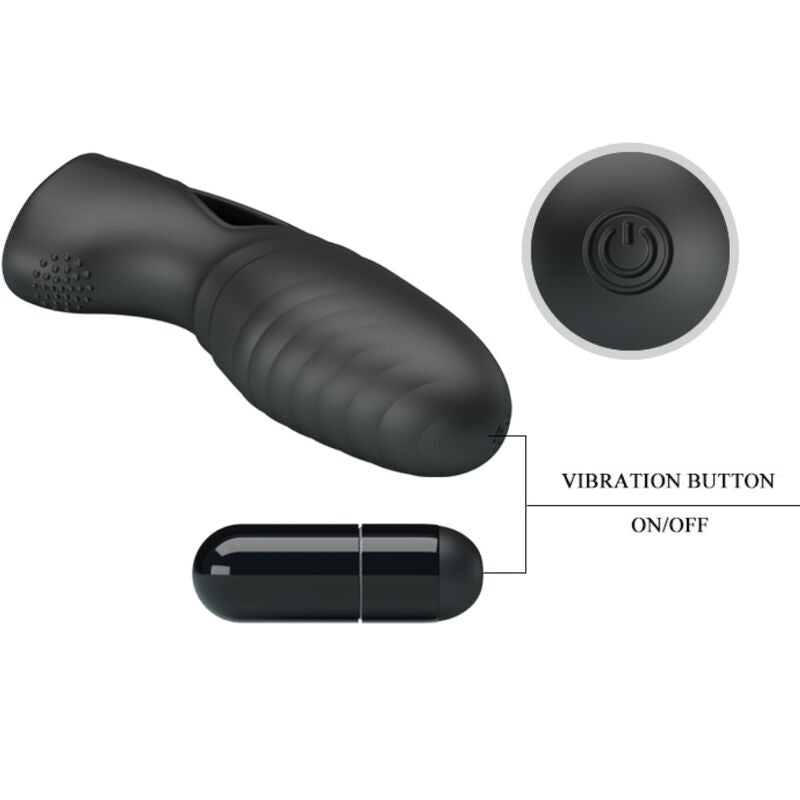 Pretty love - vibromasseur à doigt en silicone Alan noir
