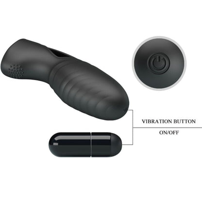Pretty love - vibromasseur à doigt en silicone Alan noir