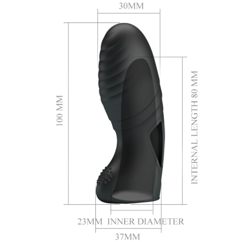 Pretty love - vibromasseur à doigt en silicone Alan noir