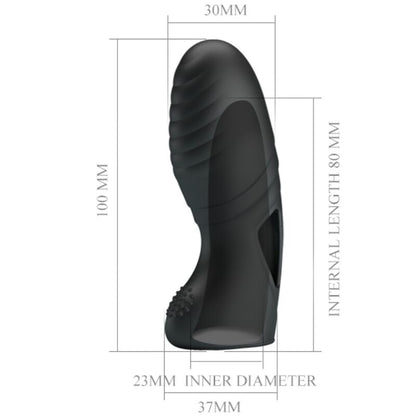 Pretty love - vibromasseur à doigt en silicone Alan noir
