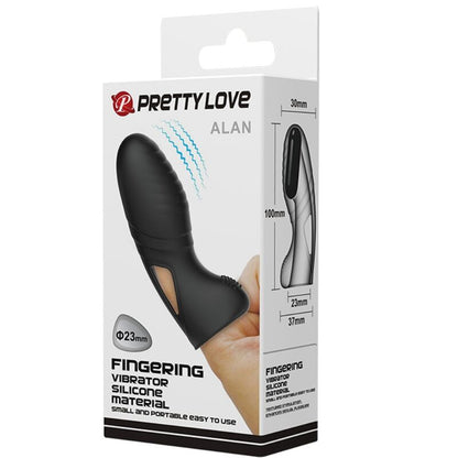 Pretty love - vibromasseur à doigt en silicone Alan noir