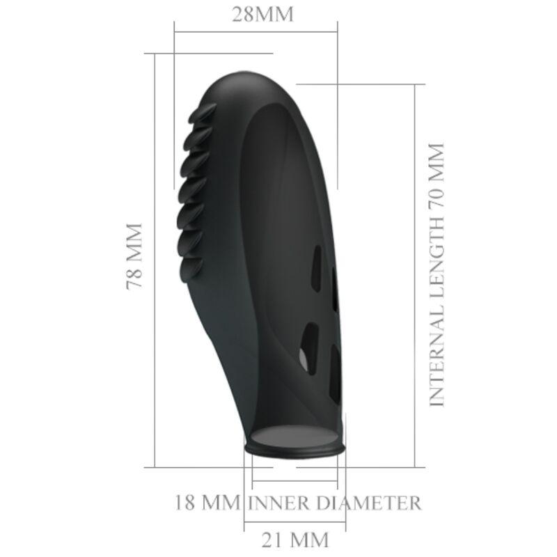 Pretty love - vibratore da dito in silicone gilo nero