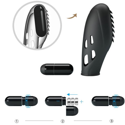 Pretty love - vibratore da dito in silicone gilo nero