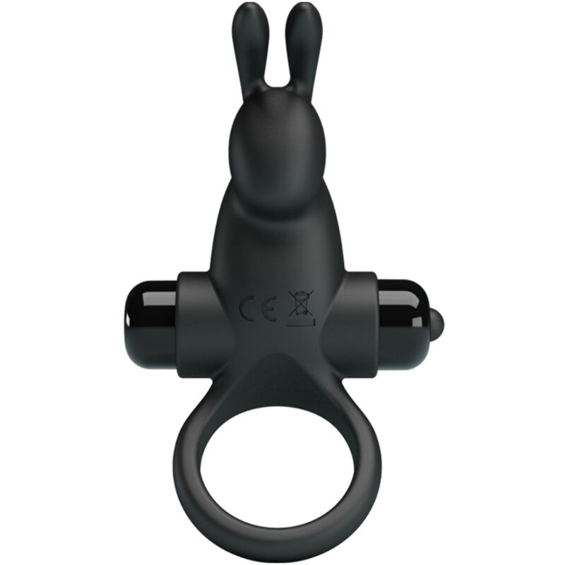 PRETTY LOVE - ANNEAU VIBRANT + STIMULATEUR CLITORIDIEN LAPIN 10 VIBRATIONS NOIR
