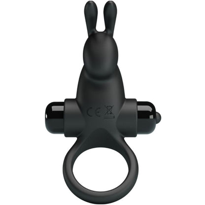 PRETTY LOVE - ANNEAU VIBRANT + STIMULATEUR CLITORIDIEN LAPIN 10 VIBRATIONS NOIR