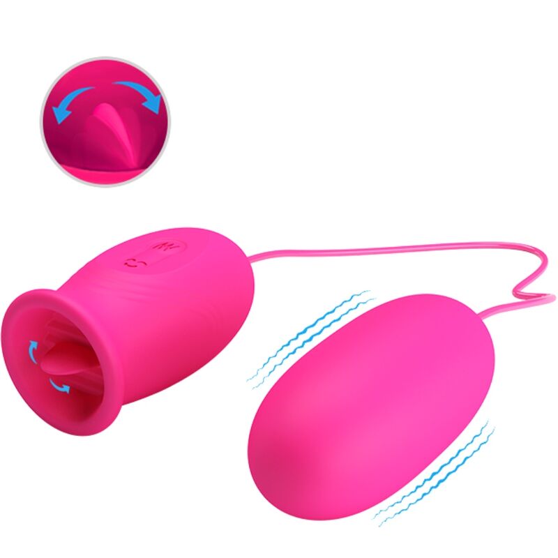 Pretty love - ovulo vibrante a forma di margherita + lingua stimolante per il clitoride rosa