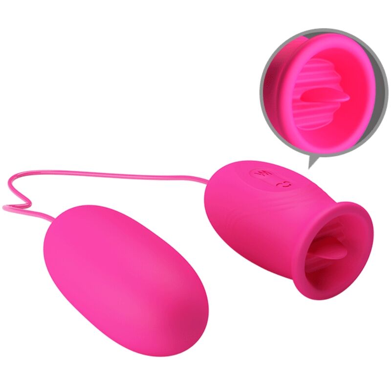 Pretty love - ovulo vibrante a forma di margherita + lingua stimolante per il clitoride rosa
