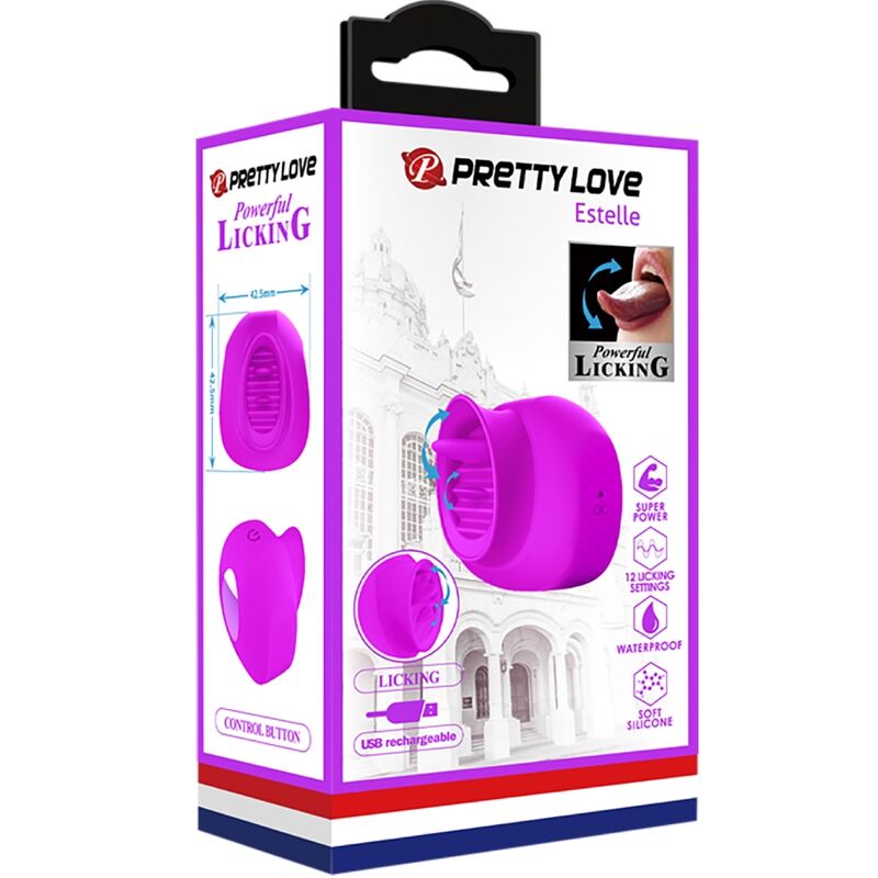 Pretty love - estelle stimolatore per clitoride lingua 12 vibrazioni viola