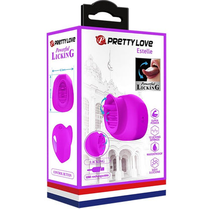 Pretty love - estelle stimolatore per clitoride lingua 12 vibrazioni viola