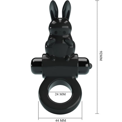 Pretty love - anello vibratore coniglio eccitante 10 vibrazioni nero