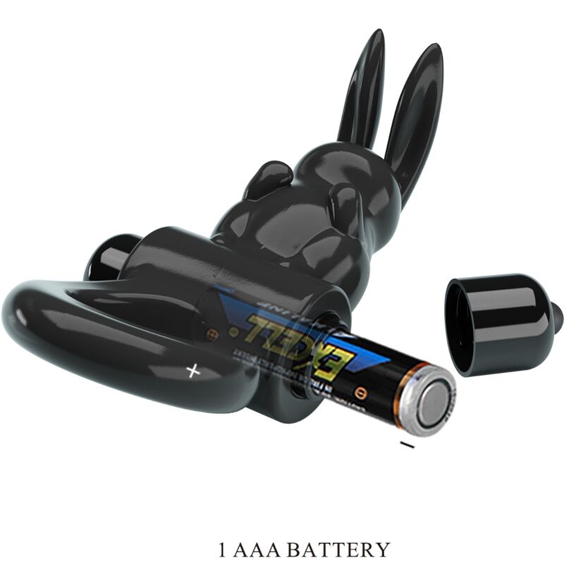 Pretty love - anello vibratore coniglio eccitante 10 vibrazioni nero