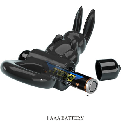 Pretty love - anello vibratore coniglio eccitante 10 vibrazioni nero