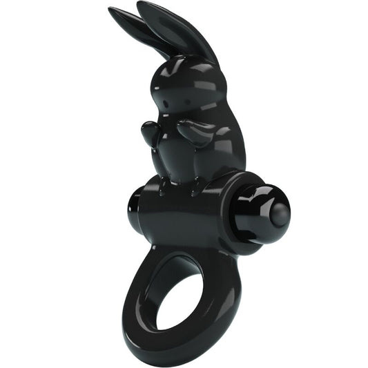 Pretty love - anello vibratore coniglio eccitante 10 vibrazioni nero