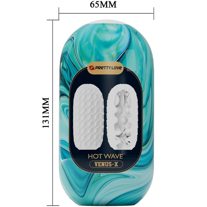 Pretty love - masturbatore maschile in silicone hot wave bianco