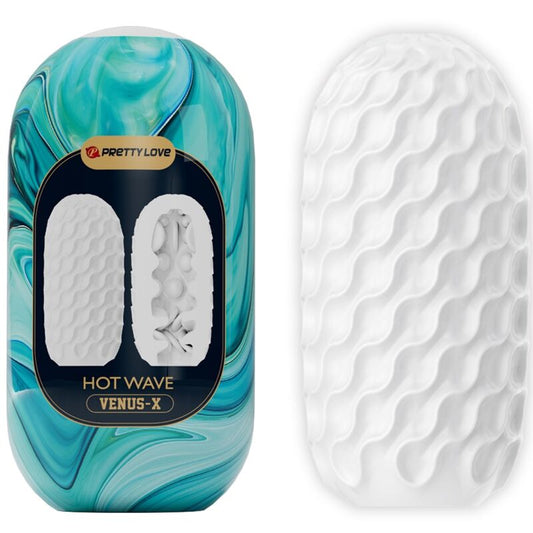 Pretty love - masturbatore maschile in silicone hot wave bianco
