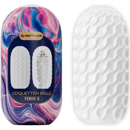 Pretty love - coquetish balls silicone masturbatore maschile bianco