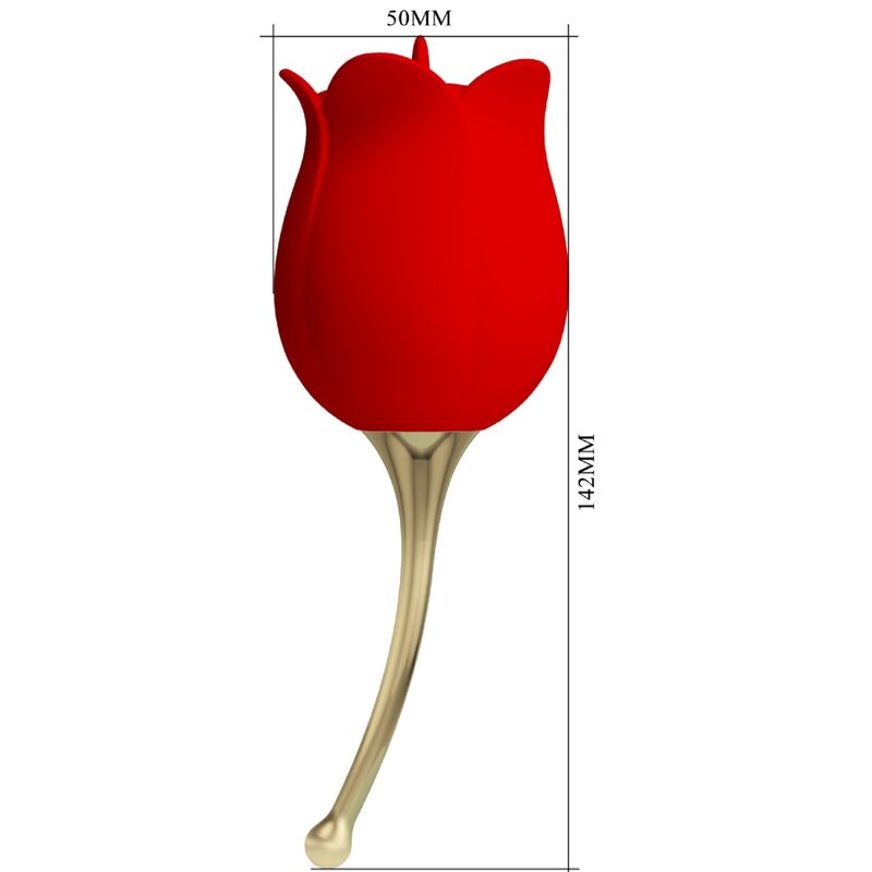 Pretty love - rose lover stimolatore clitorideo rose 12 vibrazioni rosso