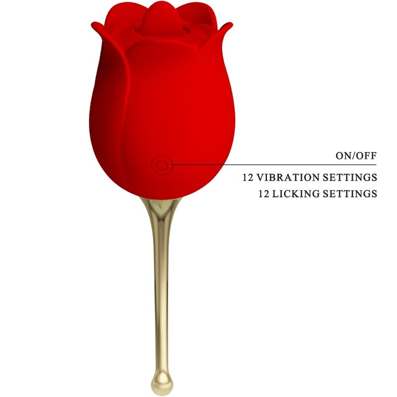 Pretty love - rose lover stimolatore clitorideo rose 12 vibrazioni rosso