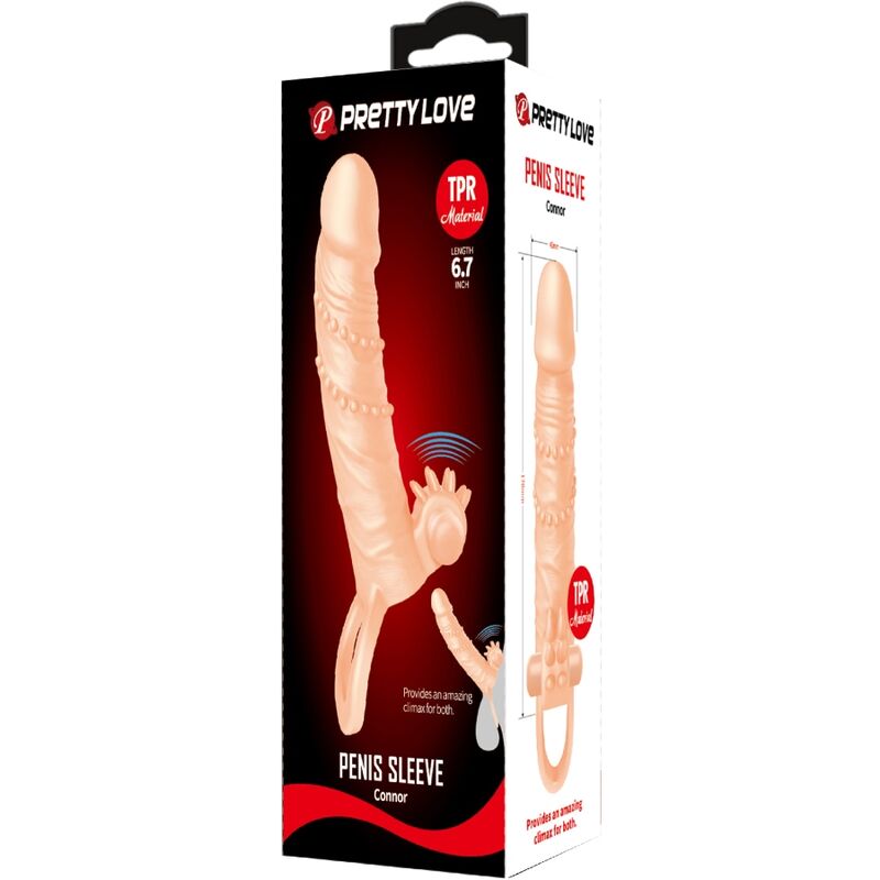 Pretty love - connor guaina per pene + stimolatore per clitoride flesh