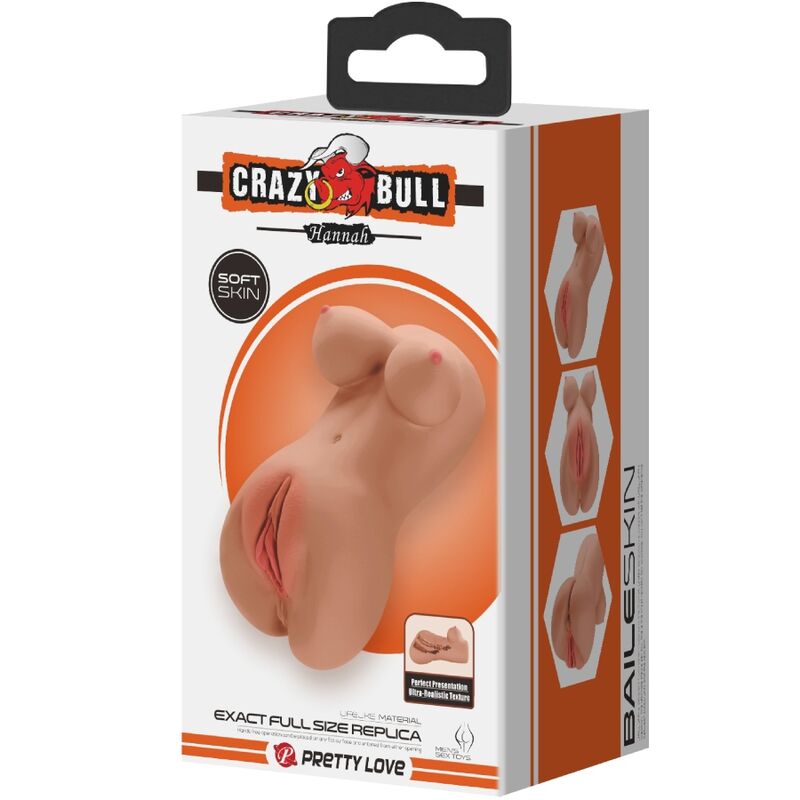 Crazy bull - hannah doppio masturbatore vagina e ano realistico mulatto