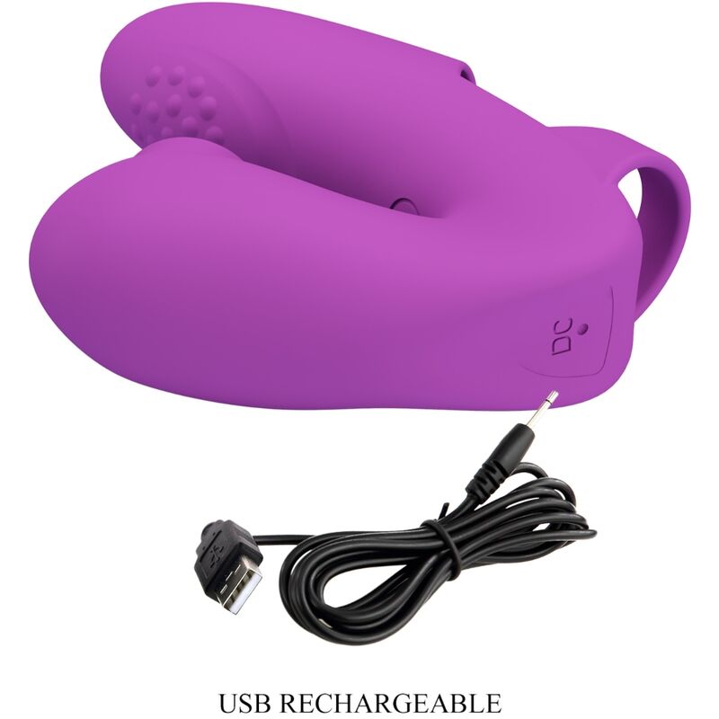 Pretty love - vibratore da dita athena con stimolatore clitorideo viola