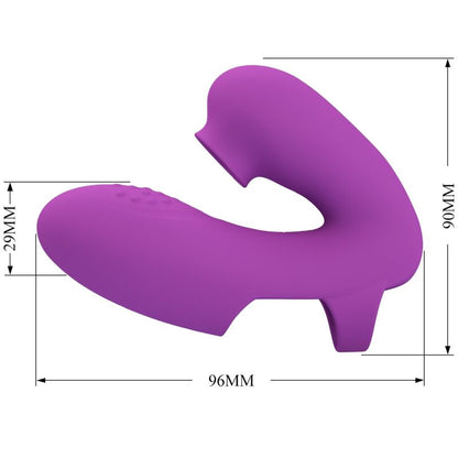 Pretty love - vibratore da dita athena con stimolatore clitorideo viola