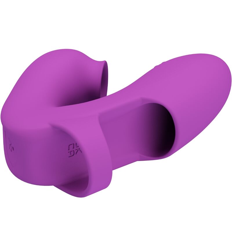 Pretty love - vibratore da dita athena con stimolatore clitorideo viola