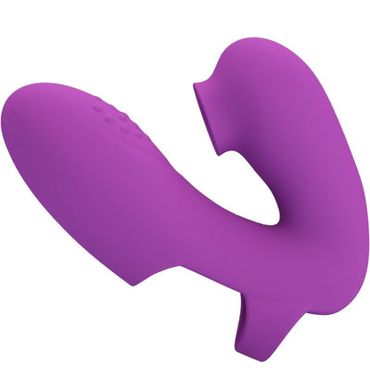 Pretty love - vibratore da dita athena con stimolatore clitorideo viola