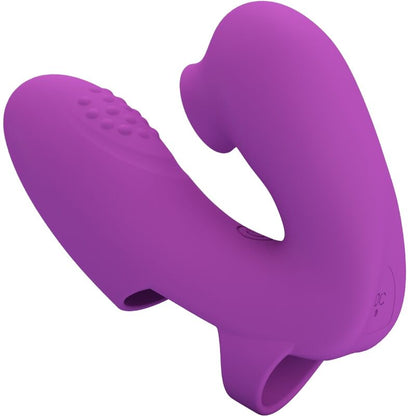 Pretty love - vibratore da dita athena con stimolatore clitorideo viola