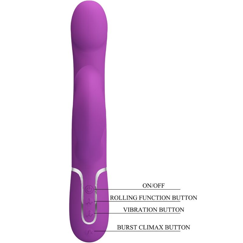 PRETTY LOVE - VIBROMASSEUR ET STIMULATEUR MULTIFONCTION 4 EN 1 VIOLET