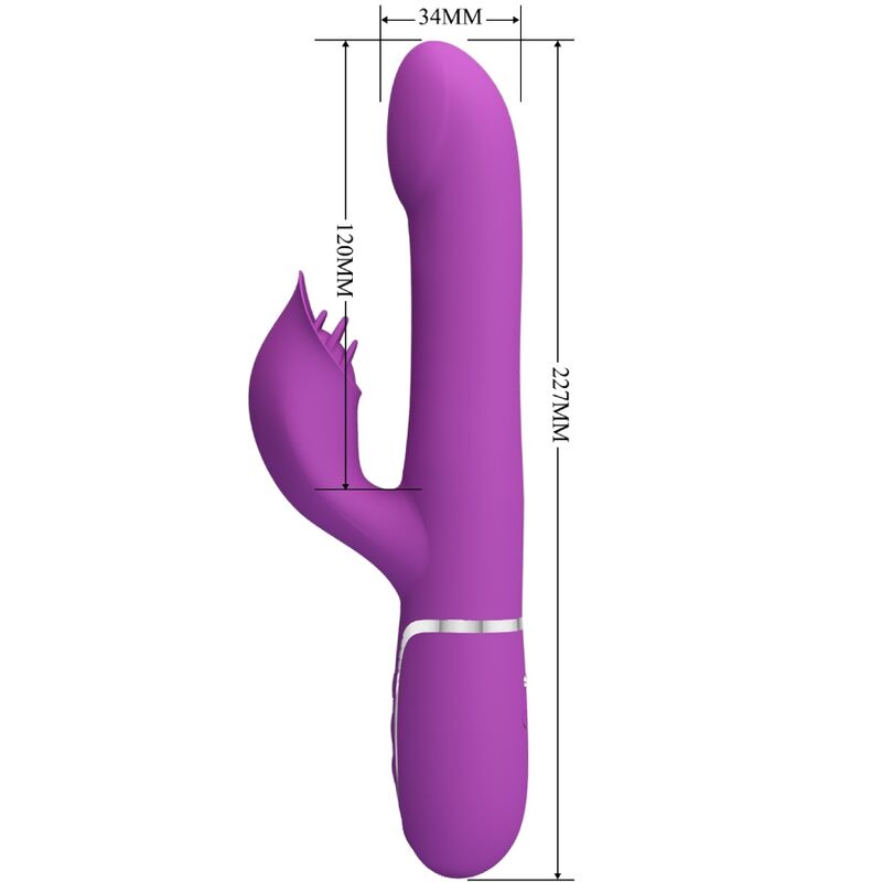 PRETTY LOVE - VIBROMASSEUR ET STIMULATEUR MULTIFONCTION 4 EN 1 VIOLET