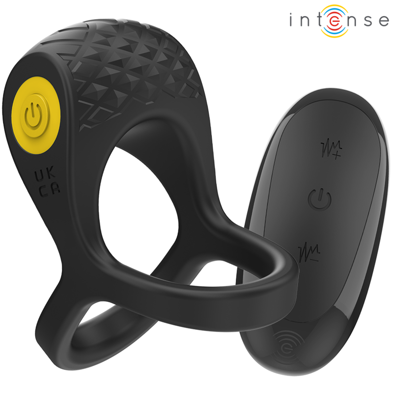 Intense - alex vibratore doppio anello per pene 10 vibrazioni nero