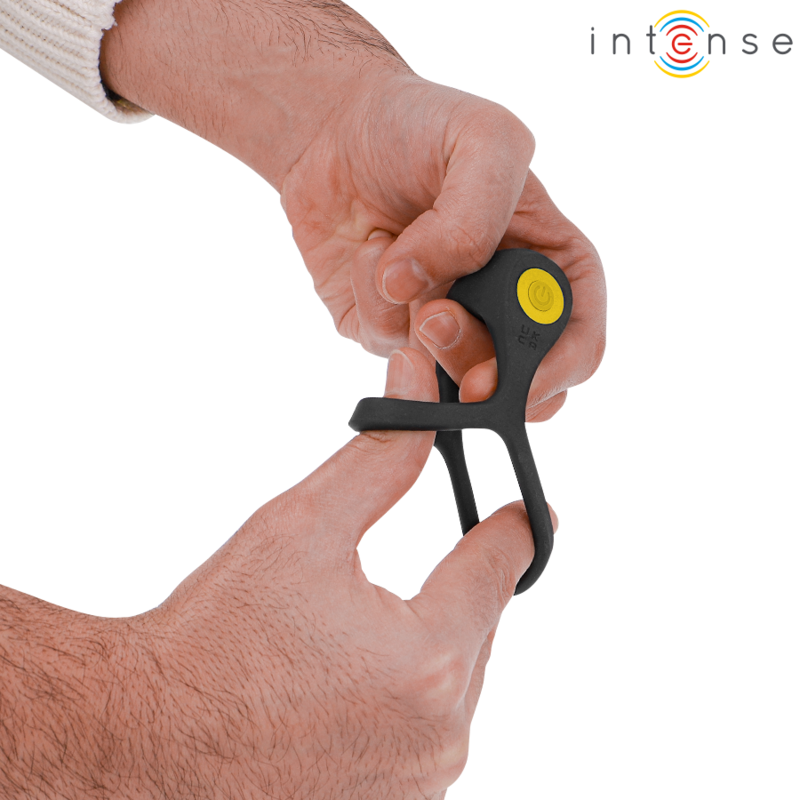 Intense - alex vibratore doppio anello per pene 10 vibrazioni nero