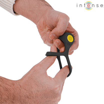 Intense - alex vibratore doppio anello per pene 10 vibrazioni nero