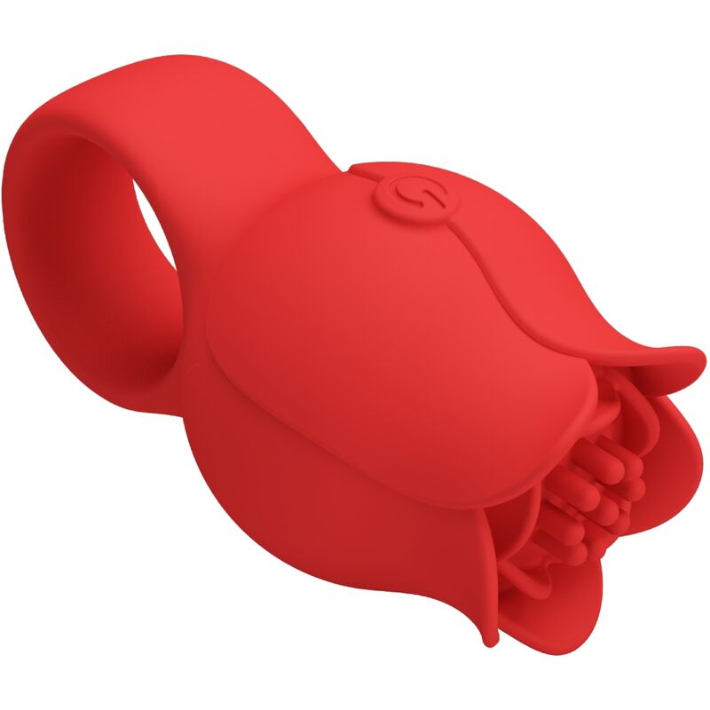 Pretty love - vibratore a dita a forma di rosa jae 10 vibrazioni rosso
