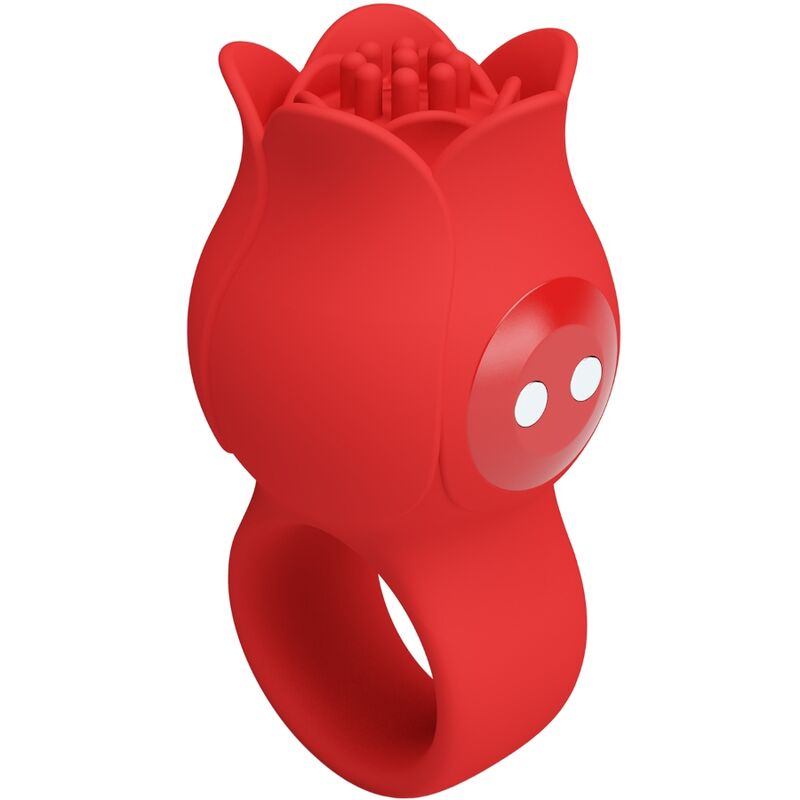 Pretty love - vibratore a dita a forma di rosa jae 10 vibrazioni rosso