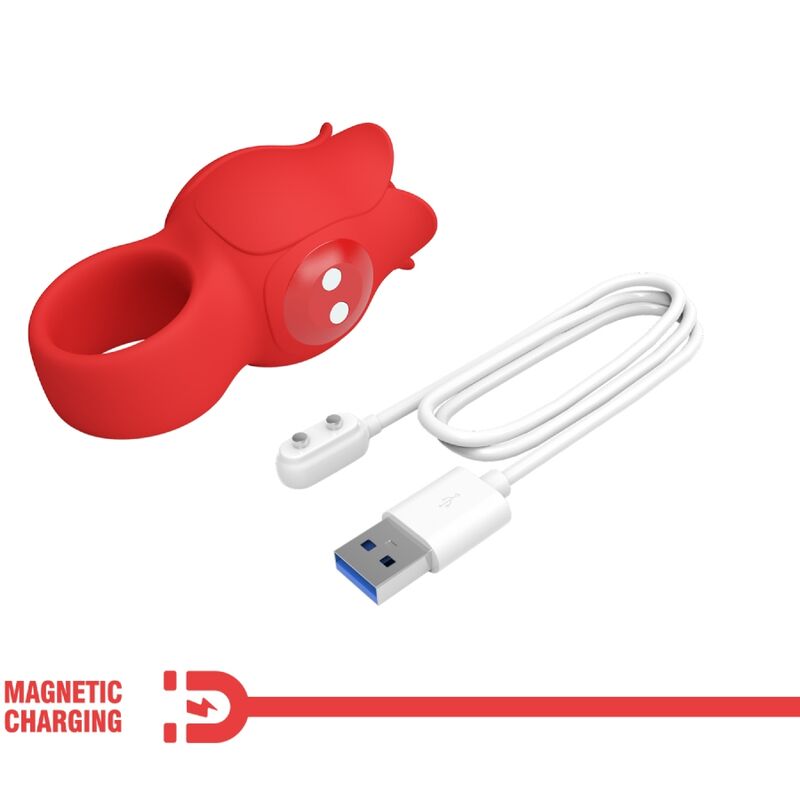 Pretty love - vibratore a dita a forma di rosa jae 10 vibrazioni rosso