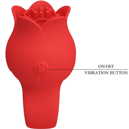Pretty love - vibratore a dita a forma di rosa jae 10 vibrazioni rosso