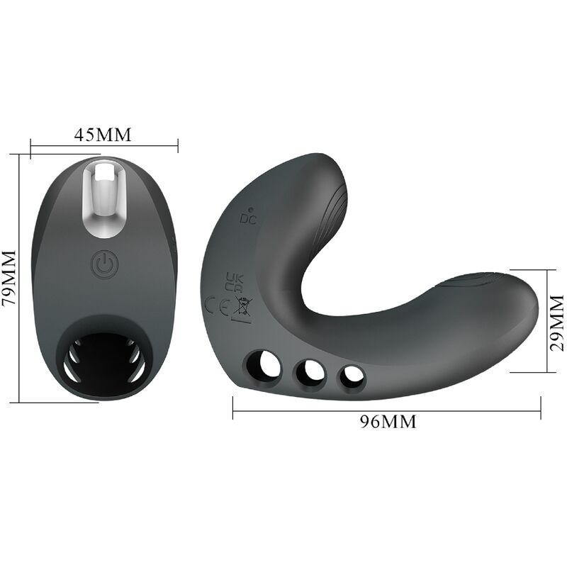 Pretty love - vibratore da dita camelia 7 vibrazioni nero