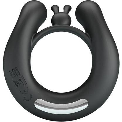 Pretty love - anello vibrante dahlia + stimolatore clitorideo 12 vibrazioni nero