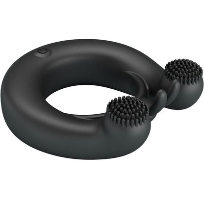 Pretty love - anello vibrante dahlia + stimolatore clitorideo 12 vibrazioni nero