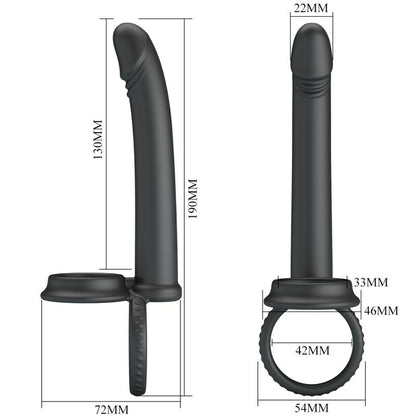Pretty love - dillion doppia penetrazione doppio anello per il pene nero