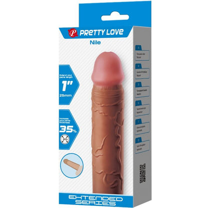 Pretty love - guaina per pene nile con estensione 2,5 cm mulatto