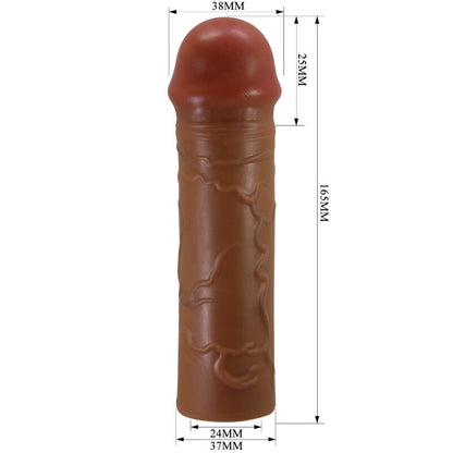 Pretty love - guaina per pene nile con estensione 2,5 cm mulatto